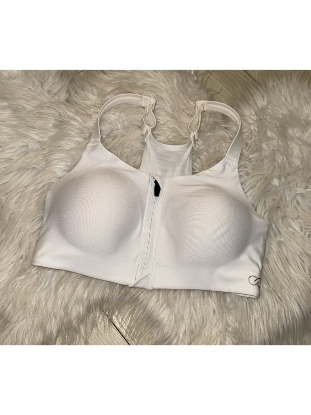CALIA Carrie Underwood Go All Out Front Zip Front Sports Bra WF Womens 34C White